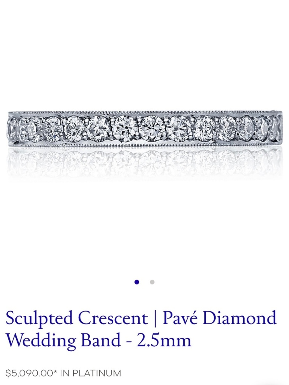 Tacori Platinum Wedding Band size 6.5